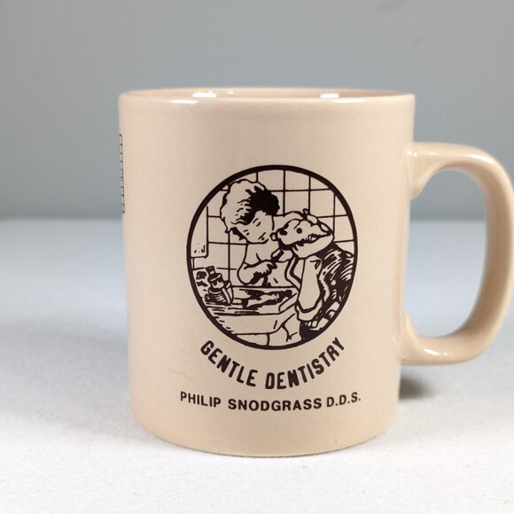 Vintage Kiln Craft mug Gentle Dentistry advertising mug we cater to cowards - Picture 2 of 6